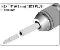 YATO Adapt�r SDS+ HEX 1/4" YTO YT-04690, YT-04690