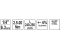 YATO Momentov� kl�� 1/4" 2.5-20Nm YTO YT-07511, YT-07511