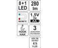 YATO Lampa montn 8+1 LED, hk+magnet YTO YT-08513, YT-08513