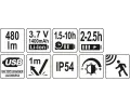 YATO Sv�tilna �elovka COB/OSRAM LED 480lm YTO YT-08592, YT-08592