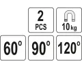 YATO Magnetick� dr��ky sv��e�sk� 2ks 10kg YTO YT-08721, YT-08721