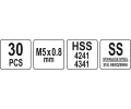 YATO Sada na opravu závitů M5 30 ks YTO YT-17631, YT-17631