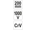 YATO Kle�t� kombinovan� 200mm VDE (1000V) YTO YT-21153, YT-21153