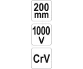 YATO Kle�t� prodlou�en� rovn� 200mm VDE (1000V) YTO YT-21155, YT-21155