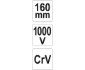 YATO Kle�t� �t�pac� bo�n� 160mm VDE (1000V) YTO YT-21158, YT-21158