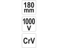 YATO Kle�t� �t�pac� bo�n� 180mm VDE (1000V) YTO YT-21159, YT-21159