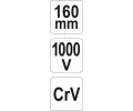 YATO Kle�t� odizolovac� 160mm VDE (1000V) YTO YT-21160, YT-21160