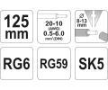 YATO Klet odizolovac 125 mm, prmr 0,5-6,0 mm YTO YT-2274, YT-2274