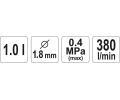 YATO Pistole na lakovn s ndr 1,0l 1.8 mm YTO YT-2346, YT-2346