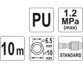 YATO Hadice vzduchová spirální PU 6,5x10mm, 10m YTO YT-24205, YT-24205
