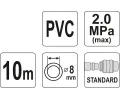 YATO Hadice vzduchová PVC 8mm, 10m YTO YT-24220, YT-24220