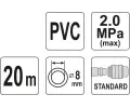 YATO Hadice vzduchová PVC 8mm, 20m YTO YT-24221, YT-24221