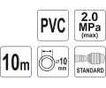 YATO Hadice vzduchová PVC 10mm, 10m YTO YT-24224, YT-24224