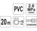 YATO Hadice vzduchová PVC 10mm, 20m YTO YT-24225, YT-24225