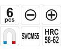 YATO Sada �roubov�k� 6 ks magnetick� YTO YT-2668, YT-2668
