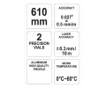 YATO Vodov�ha digit�ln� 610 mm s laserem YTO YT-30400, YT-30400