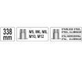 YATO Ntovac klet pkov 338 mm, M5, M6, M8, M10, M12 YTO YT-36119, YT-36119