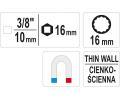 YATO Nstavec na svky 3/8" 16 mm YTO YT-38511, YT-38511
