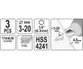 YATO Sada stup�ovit�ch ku�elov�ch vrt�k� 3-20mm YTO YT-44731, YT-44731