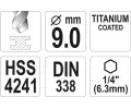 YATO Vrt�k na kov TITAN 1/4" 9mm YTO YT-44770, YT-44770