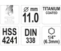 YATO Vrt�k na kov TITAN 1/4" 11mm YTO YT-44773, YT-44773