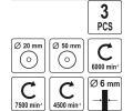 YATO Sada kart drtnch s nstavcem do vrtaky 3 ks mosaz YTO YT-4755, YT-4755