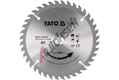 YATO Kotouč na dřevo 170 x 16 mm 40z YTO YT-60583, YT-60583 YATO Kotouč na dřevo 170 x 16 mm 40z YTO YT-60583, YT-60583