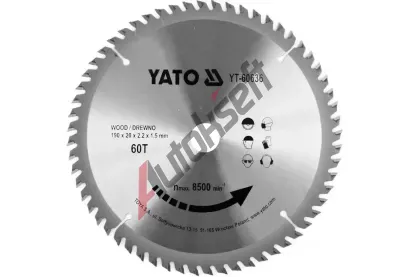 YATO Kotouč na dřevo 190 x 20 mm 60z YTO YT-60636, YT-60636 YATO Kotouč na dřevo 190 x 20 mm 60z YTO YT-60636, YT-60636