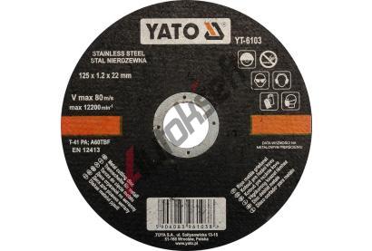 YATO Kotou na kov 125 x 22 x 1,2 mm INOX YTO YT-6103, YT-6103