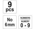 YATO Razidla seln 6 mm 9 ks YTO YT-6854, YT-6854