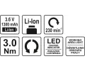YATO Šroubovák AKU 3,6V 1,3 Ah YTO YT-82760, YT-82760