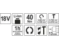YATO Příklepová vrtačka 18V - bez baterie YTO YT-82787, YT-82787