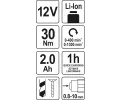 YATO Vrta�ka/�roubov�k AKU 12V LI-ION, 400-1300 ot/min YTO YT-82901, YT-82901