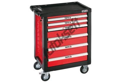 YATO Skříňka dílenská pojízdná 6 zásuvek červená YTO YT-0902, YT-0902 YATO Skříňka dílenská pojízdná 6 zásuvek červená YTO YT-0902, YT-0902