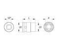 YATO Nstavec 1/2" rzov estihrann 24 mm CrMo YTO YT-1014, YT-1014
