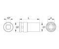 YATO Nstavec 1/2" rzov estihrann hlubok 20 mm CrMo YTO YT-1040, YT-1040