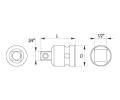 YATO Nstavec adaptr 1/2" - 3/4" rzov CrMo YTO YT-1067, YT-1067