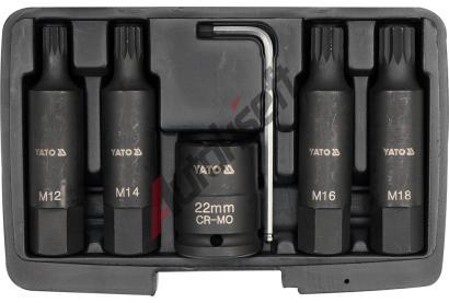 YATO Sada nstavc 3/4" rzov 6 ks M12-M18 vcezub CrMo YTO YT-1157, YT-1157