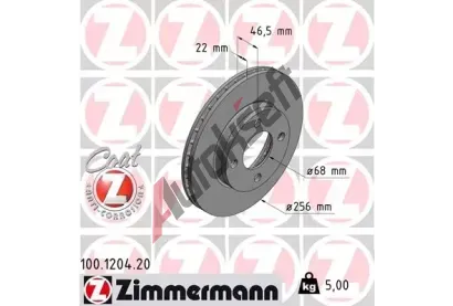 ZIMMERMANN Brzdov kotou COAT Z - 256 mm ZIM 100.1204.20, 100.1204.20