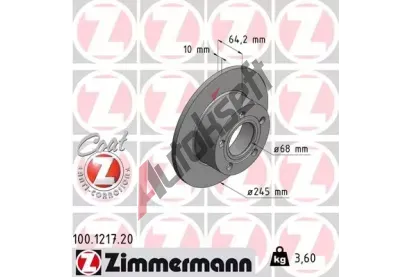 ZIMMERMANN Brzdov kotou COAT Z - 245 mm ZIM 100.1217.20, 100.1217.20