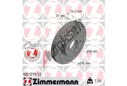 ZIMMERMANN Brzdov kotou drkovan SPORT COAT Z - 276 mm ZIM 100.1219.52, 100.1219.52