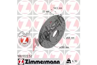 ZIMMERMANN Brzdov kotou drkovan SPORT COAT Z - 280 mm ZIM 100.1222.52, 100.1222.52