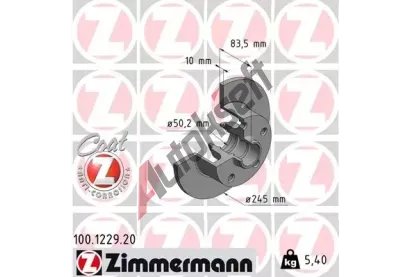 ZIMMERMANN Brzdov kotou COAT Z - 245 mm ZIM 100.1229.20, 100.1229.20
