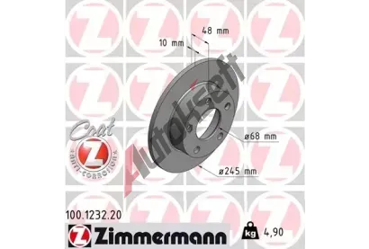 ZIMMERMANN Brzdov kotou COAT Z - 245 mm ZIM 100.1232.20, 100.1232.20