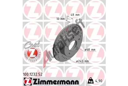 ZIMMERMANN Brzdov kotou drkovan SPORT COAT Z - 245 mm ZIM 100.1232.52, 100.1232.52