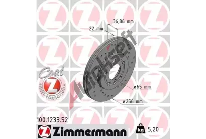 ZIMMERMANN Brzdov kotou drkovan SPORT COAT Z - 256 mm ZIM 100.1233.52, 100.1233.52