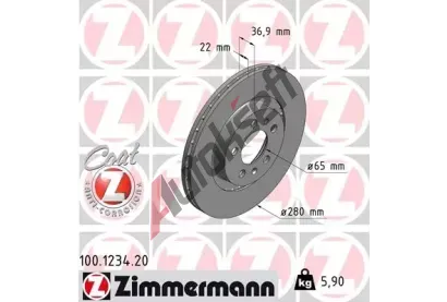 ZIMMERMANN Brzdov kotou COAT Z - 280 mm ZIM 100.1234.20, 100.1234.20