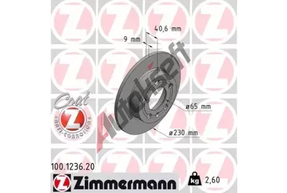 ZIMMERMANN Brzdov kotou COAT Z - 230 mm ZIM 100.1236.20, 100.1236.20