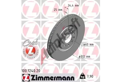 ZIMMERMANN Brzdov kotou COAT Z - 312 mm ZIM 100.1240.20, 100.1240.20