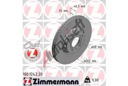 ZIMMERMANN Brzdov kotou COAT Z - 312 mm ZIM 100.1242.20, 100.1242.20